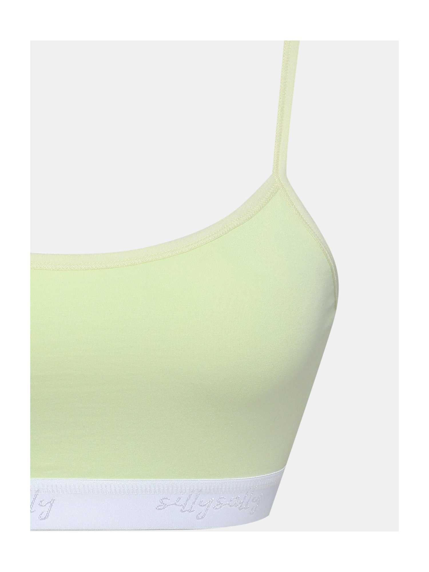 Sillysally Kids Green Solid Sports Bra (Pack Of 2)