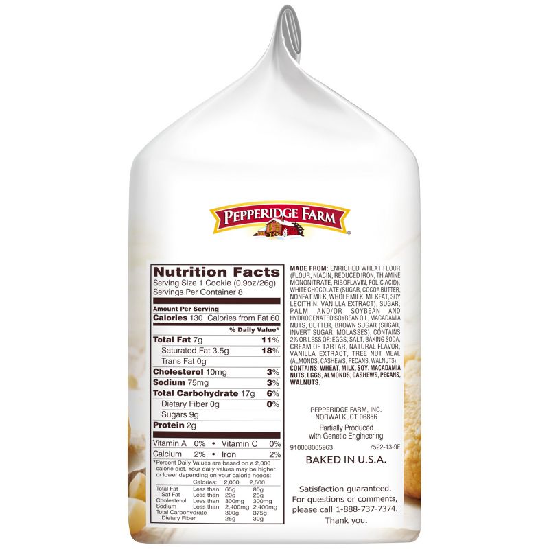Pepperidge Farm Tahoe White Chocolate Macadamia Cookies - 7.2oz