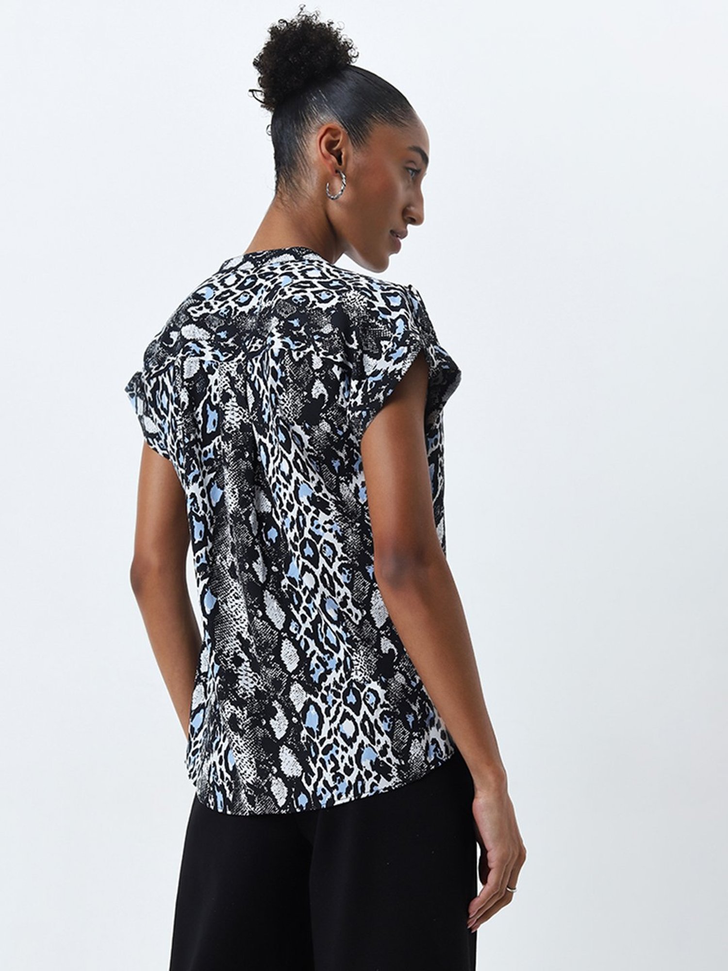 Wardrobe by Westside Black Animal Printed Top