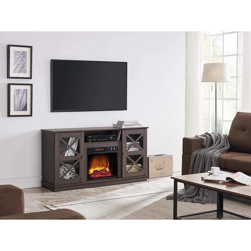 HearthPro Easton Electric Fireplace Media Console in Brown - SP6615-OF