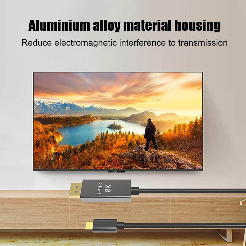 Simlug Cable HD Cable 7680x4320 Resolution Video Cable 2M for 8K Dispalyport HD Video for HD Display