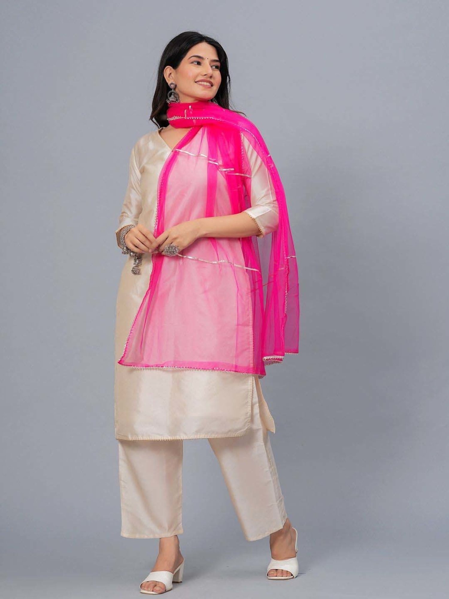 Stylum Pink Striped Dupatta