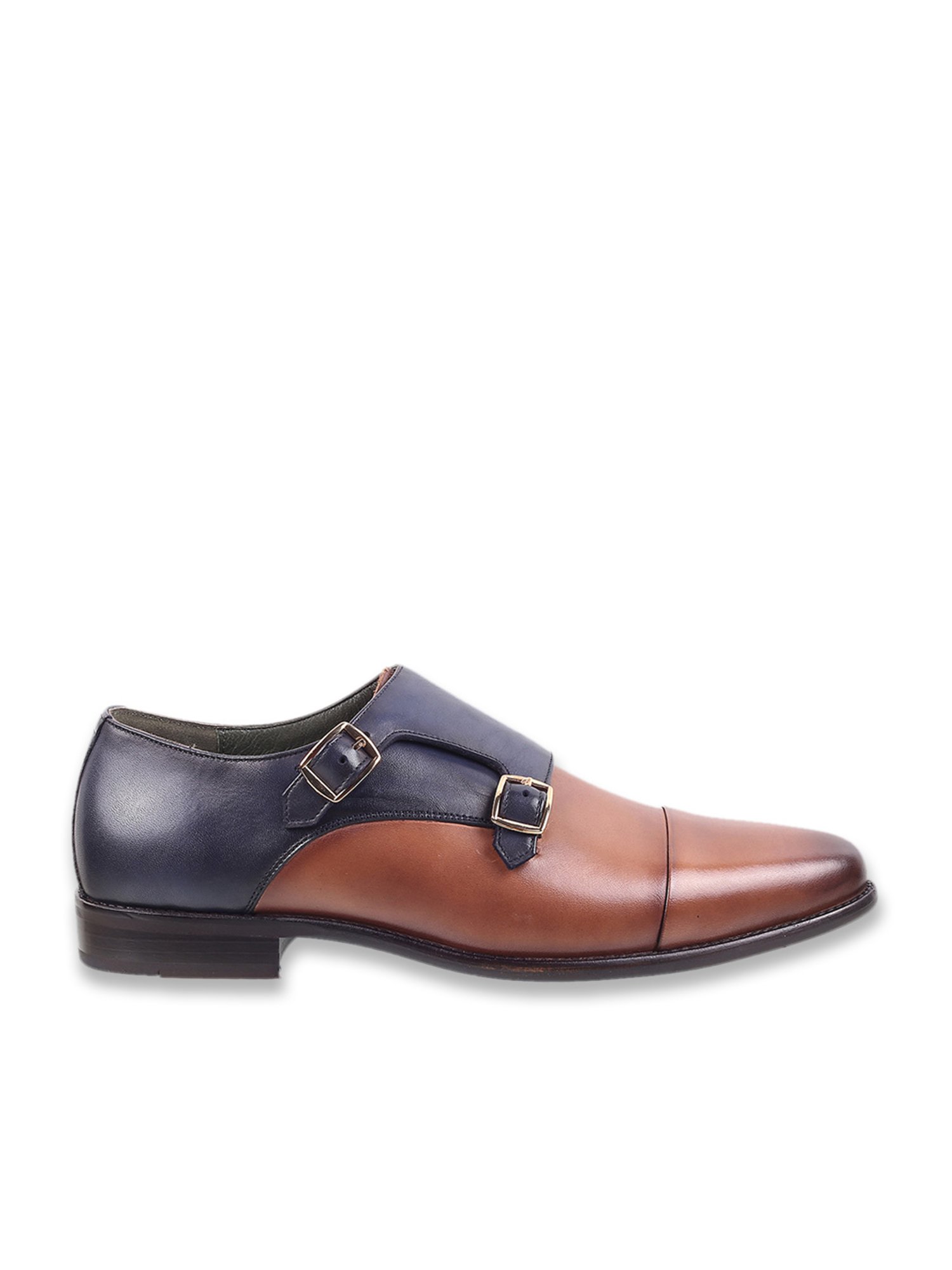 Da Vinchi by Metro Men's Tan & Blue Monk Shoes