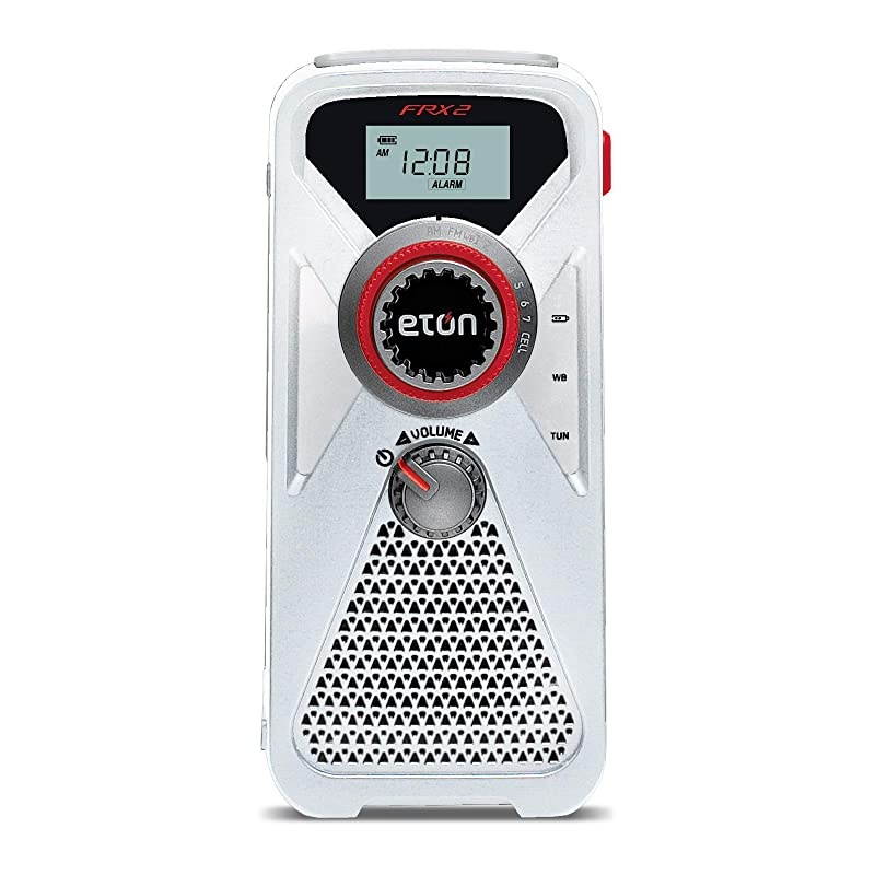 Hand Turbine AMFMNOAA Weather Radio with USB Smartphone Charger and LED Flashlight