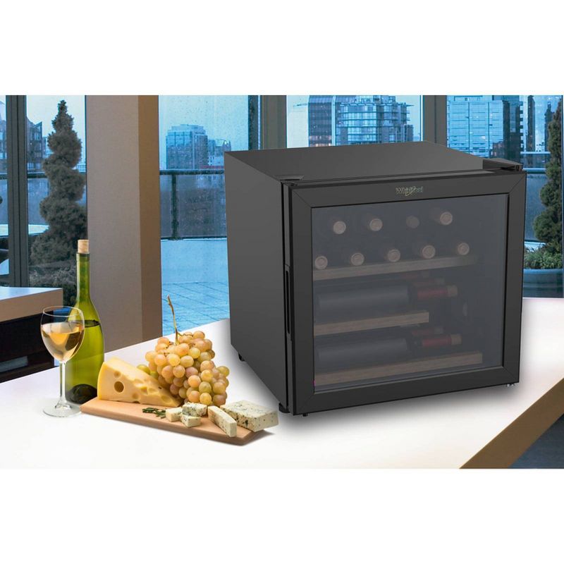 Whirlpool 15-Bottle 1.7cu ft Wine Refrigerator WHW16BKMSW