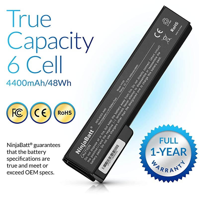 Laptop Battery for HP 628666001 628668001 EliteBook 8460P 8470P 8570P 8560P 8460W ProBook 6560B 6460B 6475B 6570B 6470B 6465B 631243001 634087001 634089001 CC06XL 6 Cells4400mAh48Wh