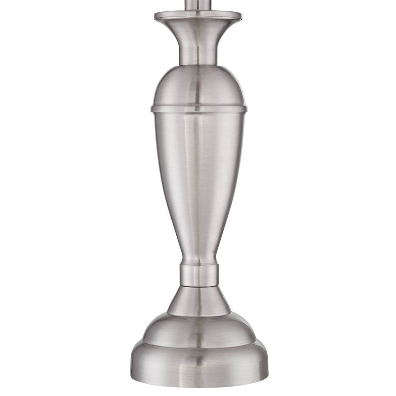 Regency Hill Blair Brushed Nickel Metal Cream Shade Table Lamps Set of 2