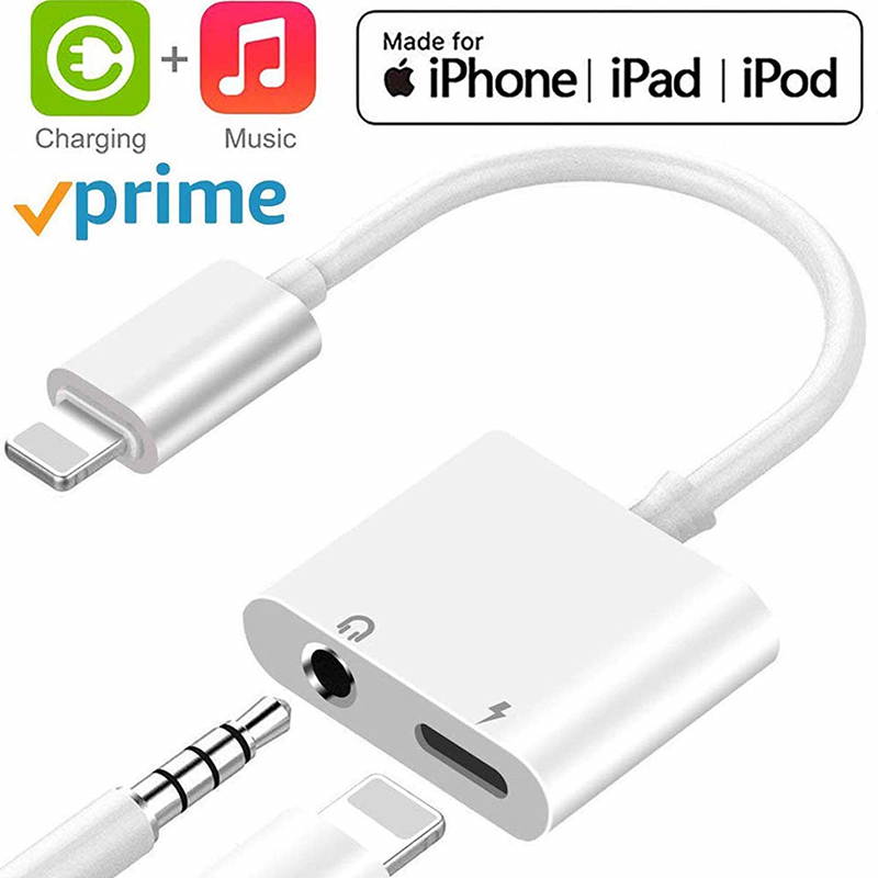 Headphone Adapter for iPhone Charger Jack AUX Audio 3.5 mm Jack Adapter for iPhone Adapter Compatible for iPhone 7/7Plus/8/8Plus/11/X/XR/XS/XS MAX Dongle Accessory Connector Compatible All iOS Systems