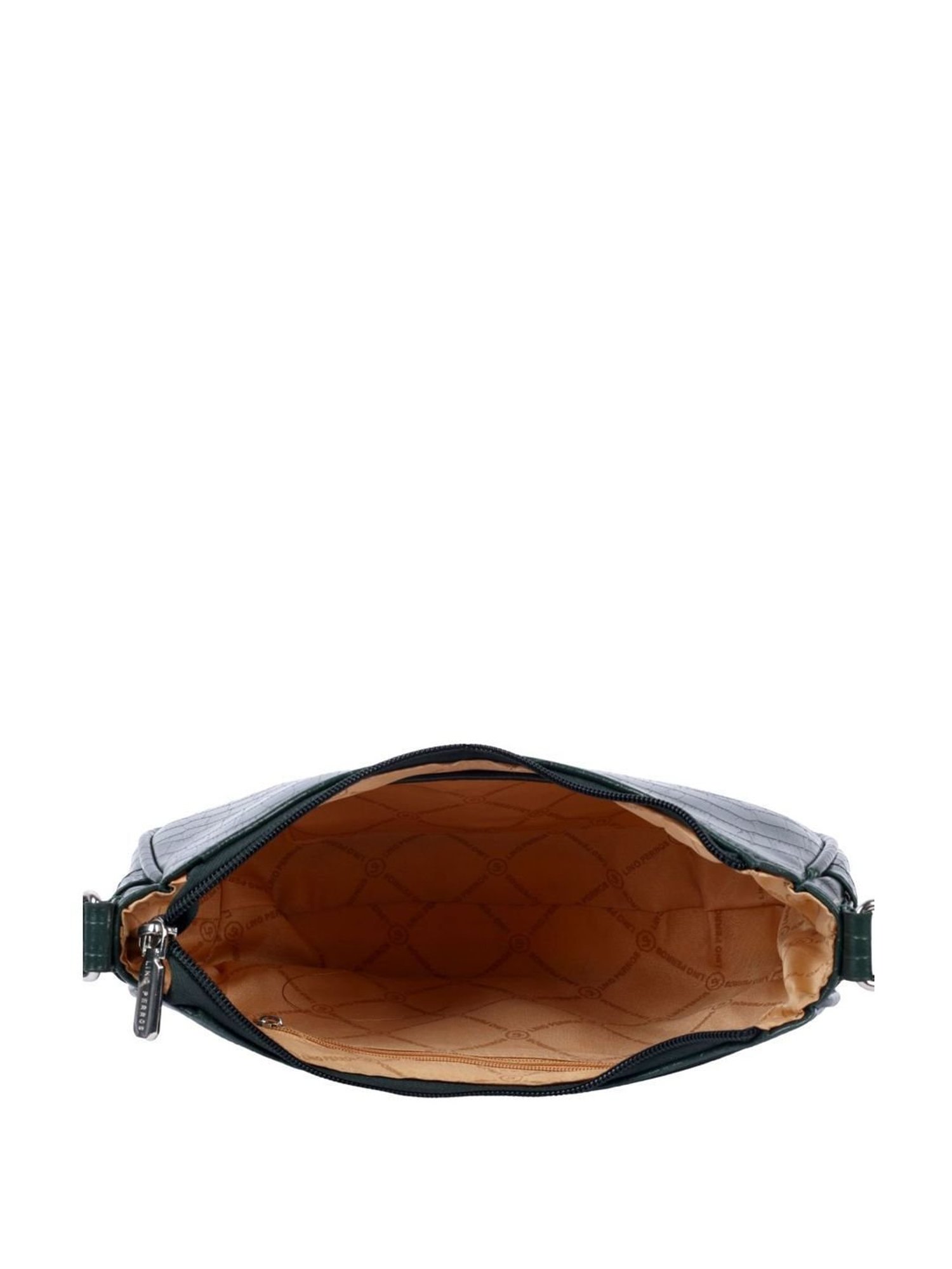 Lino Perros Green Textured Medium Shoulder Handbag