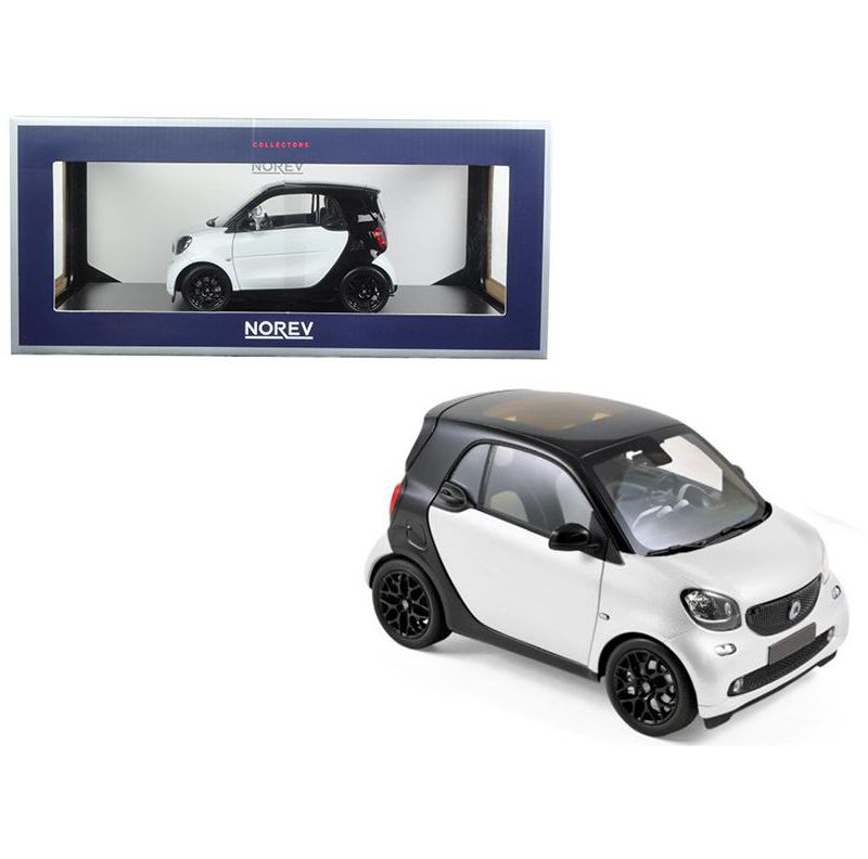 2015 Smart For Two Black and White 1/18 Diecast Model Car by Norev