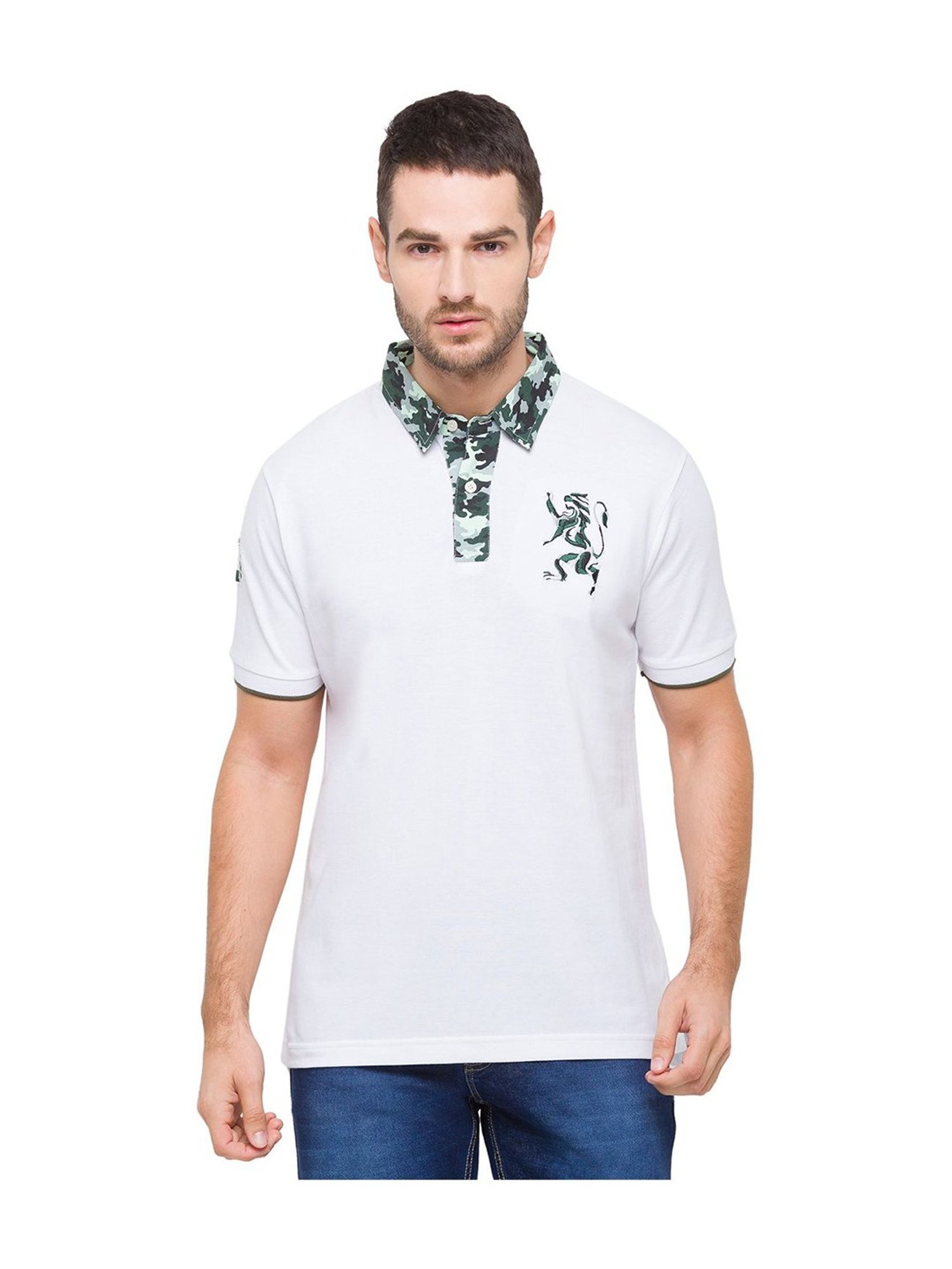 Giordano White Slim Fit Polo T-Shirt