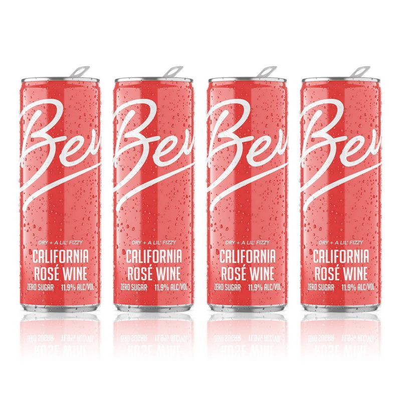 Bev California Rosé Wine - 4pk/250ml Cans