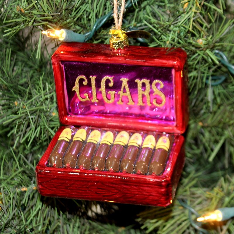 Holiday Ornament 3.5" Humidor Of Cigars Ornament Box Cuban Smoke  -  Tree Ornaments