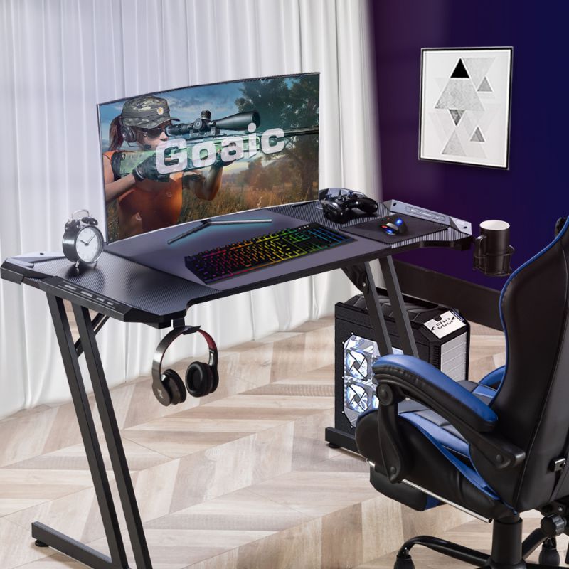 RESPAWN 3000 Gaming Computer Desk - Ergonomic Height Adjustable Gaming Desk, in Blue (RSP-3000-BLU)