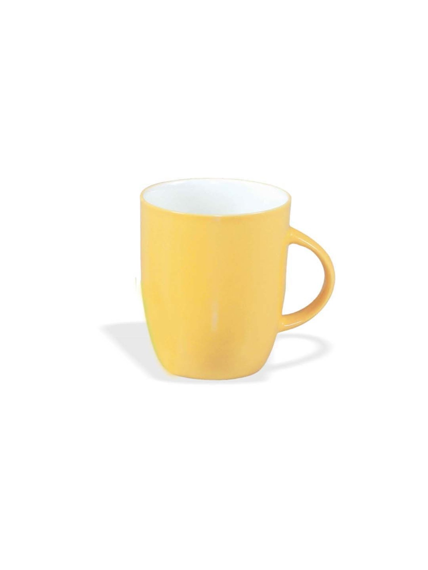 Clay Craft Yellow Ceramic Milk Mugs (340 ml) - Set of 1