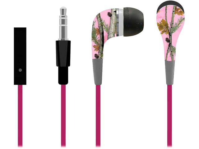 Sentry Black Pink HM906 Stealth Earbuds stereo camouflage in-ear buds with microphone