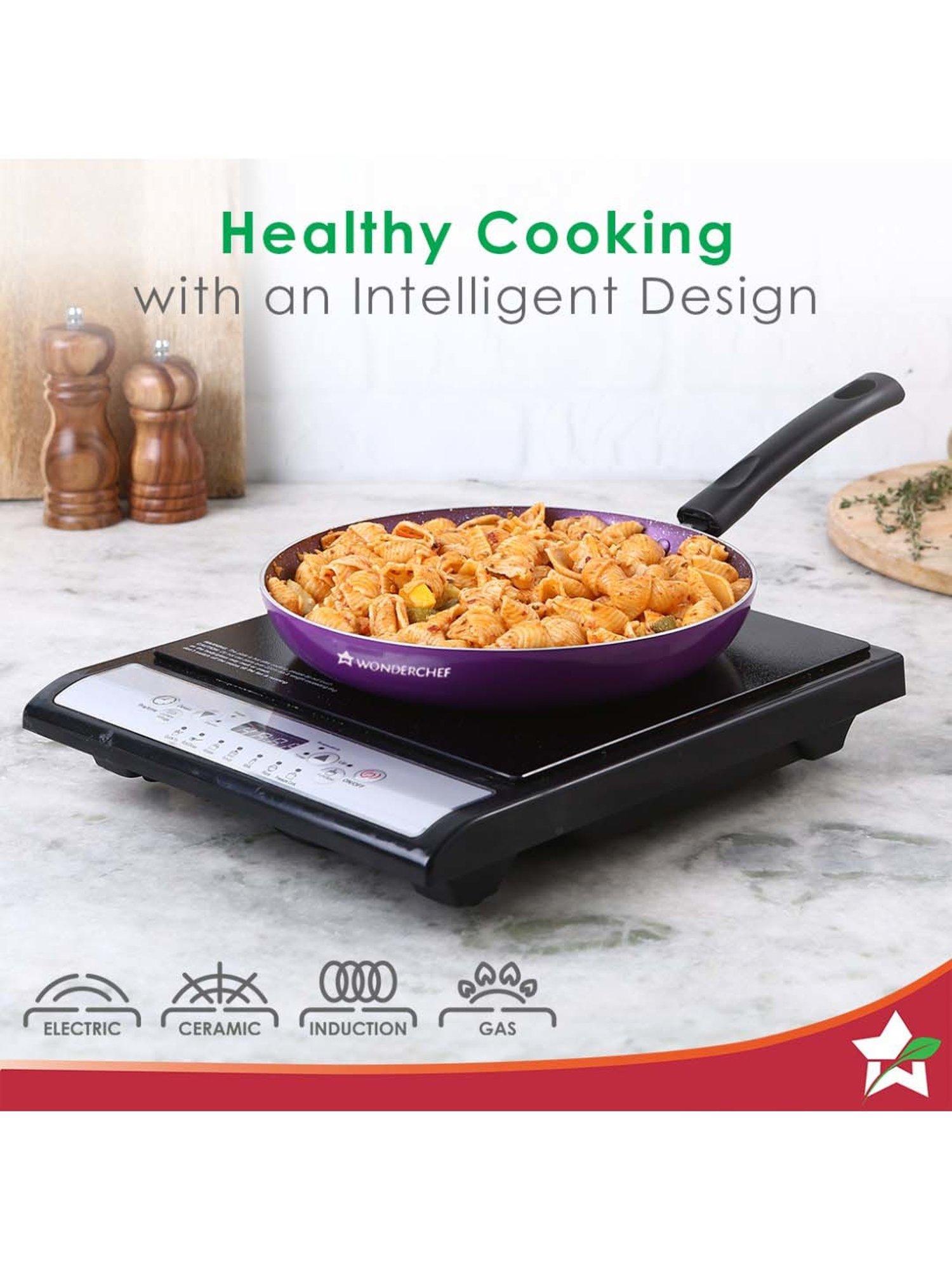 Wonderchef Tivoli Induction Bottom Purple Non-Stick 4-Piece Cookware Set