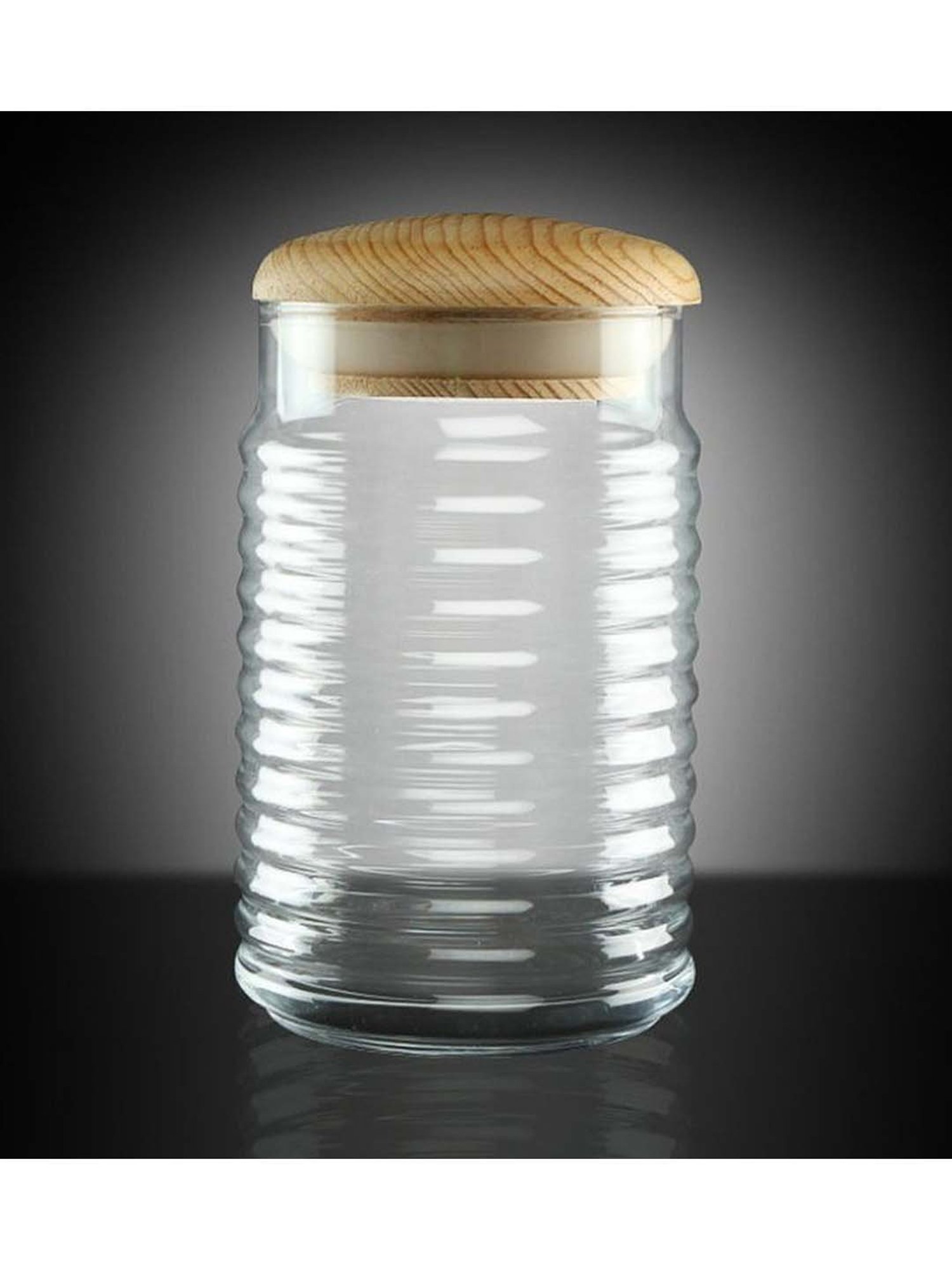 Pasabahce 'Babylon Transparent & Brown Glass Jar With Lid (1.12 L) - Set of 2