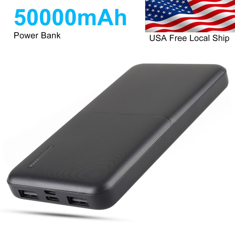 Power Bank 50000mAh Portable Charger External Battery PPower Bank 50000mAh Portable Charger External Battery Pack With Dual USB Outputs For IPhone 12 Mini Pro Pro Max IPad 2020 Pro Samsung AirPods