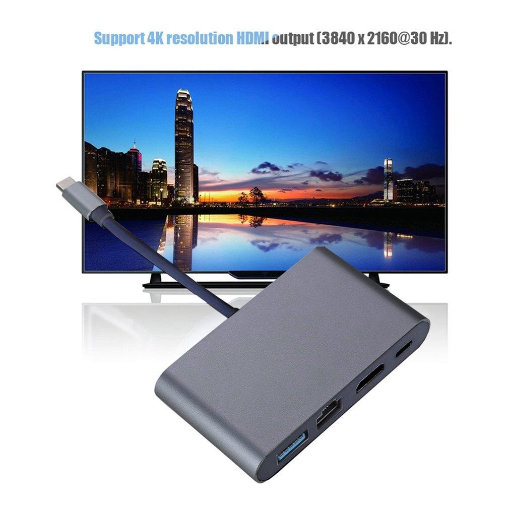 USB-C Multimedia 4K HDMI USB Charging Adapter for MacBook with Pass Thru Charging, Space Gray (K181-1041-SG4I)