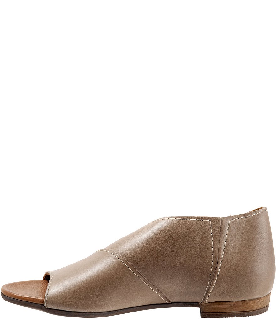 Bueno Tanner Leather Asymmetric Slip Ons
