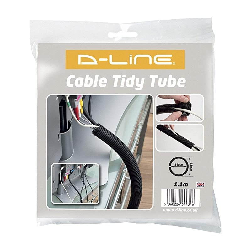 Black Cable Tube | 3 7 Flexible Cable Management Sleeve | Wire Organizer to Hide Cords from TVs PCs and Game Consoles | 125 Inch Diameter