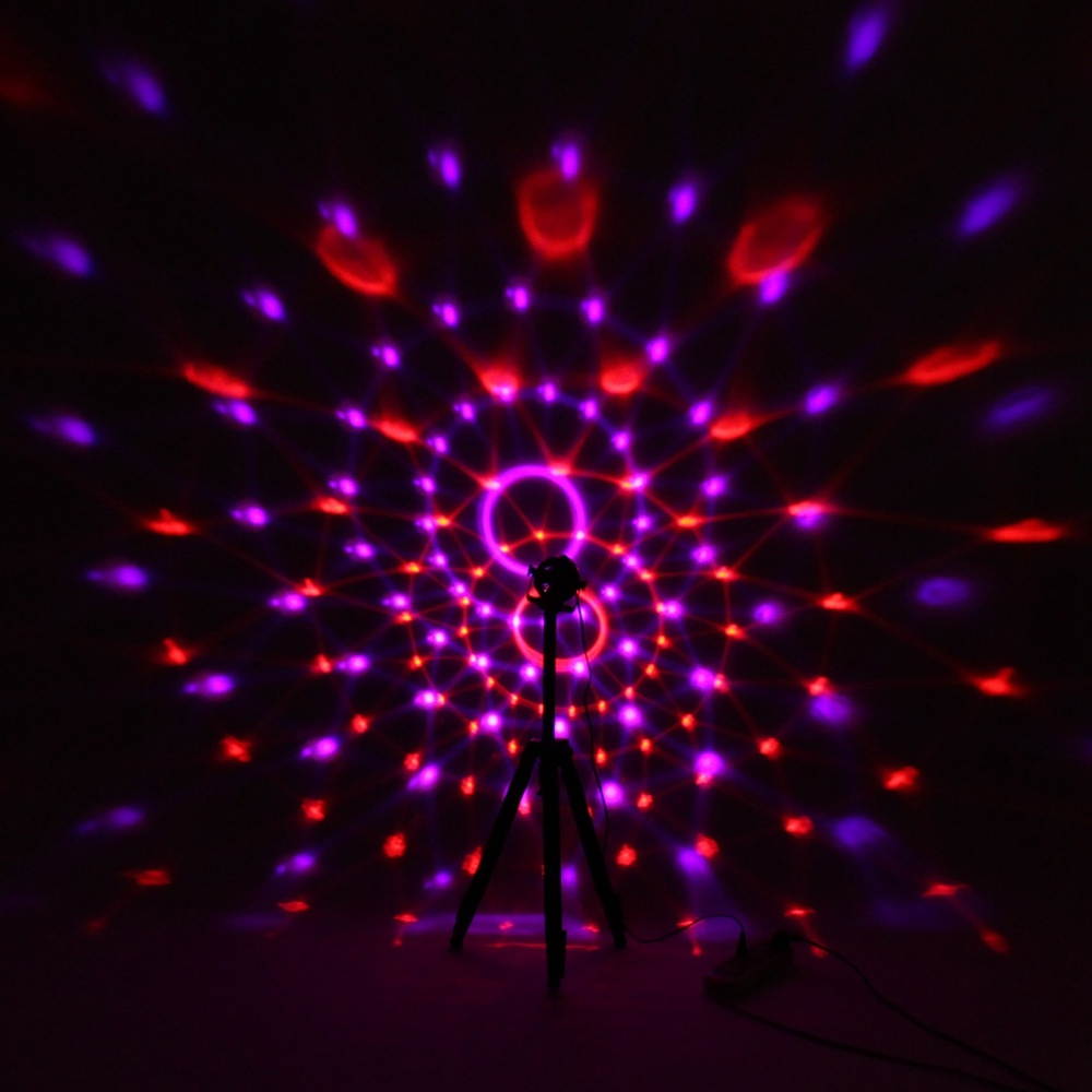 RGB Self-propelled Flash Mode Remote/ Voice Control LED Stage Light Crystal Ball Disco Club DJ Part US Plug