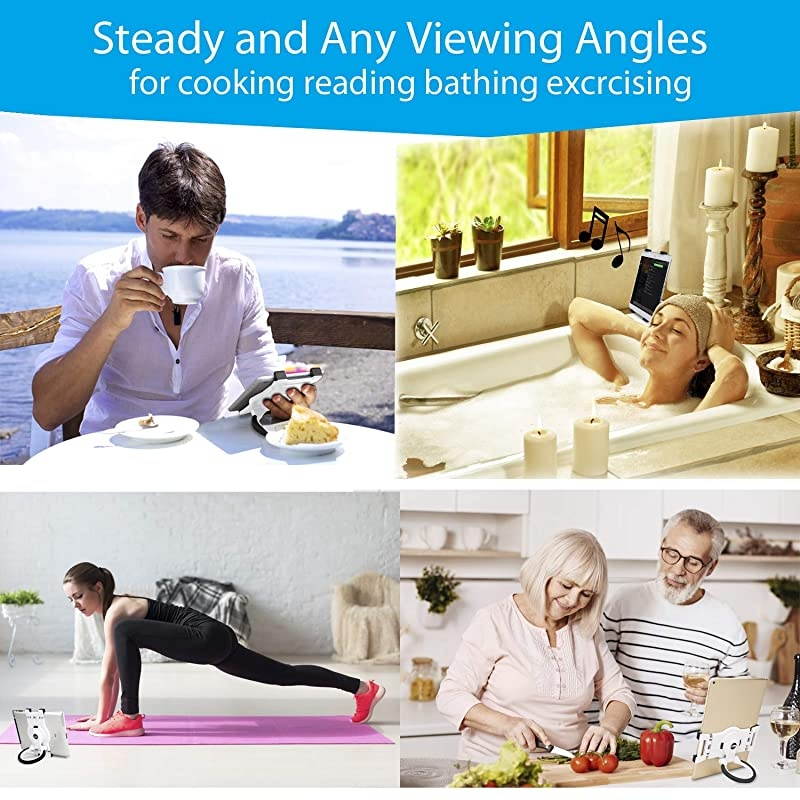 Tablet iPad Hand Grip Holder for iPad Drawing, ebook Reading, Working, Free Angles Portable Hanging on Wall, 2 Brackets Fits 6.6 to 9.6 inch Tablet iPad, Kindle Fire Kobo and More, Black