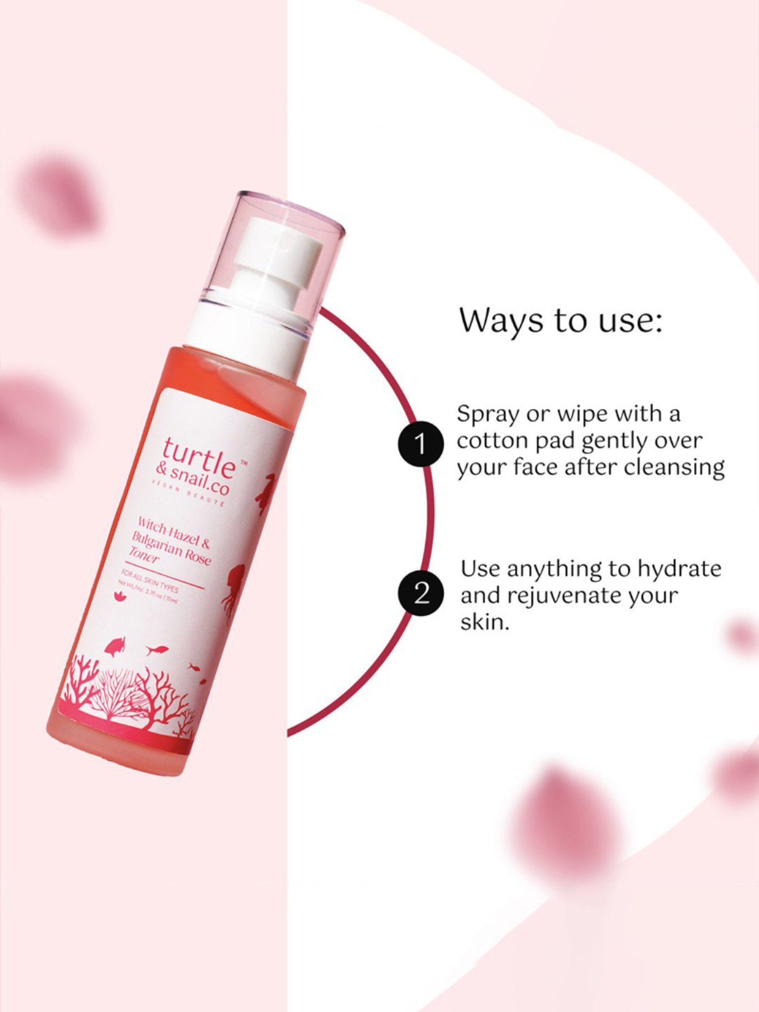 Turtle & Snail.Co Witch-Hazel & Bulgarian Rose Toner - 111 ml