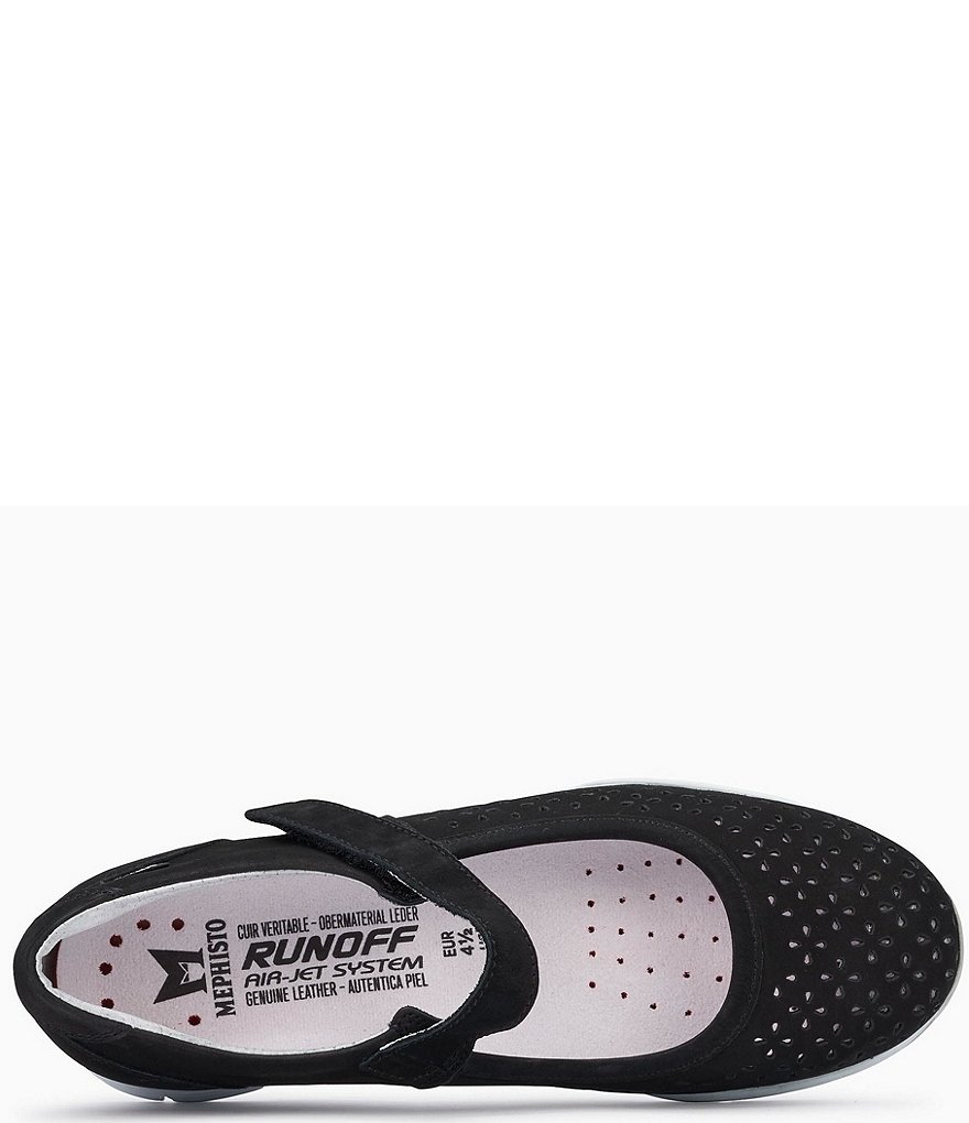Mephisto Perforated Leather Flat Mary Janes