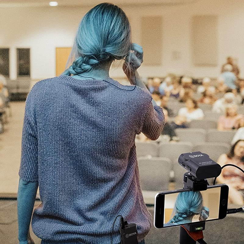 24G Wireless Microphone Lavalier for Smartphone DSLR Camera New  Lapel Microphone System for Canon Nikon Camera IOS Android Mobile Audio Recorder Youtube Facebook Live Podcast K1