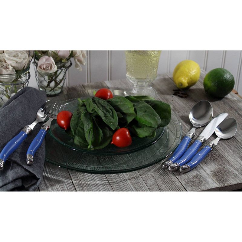20pc Stainless Steel Laguiole Flatware Set Blue - French Home