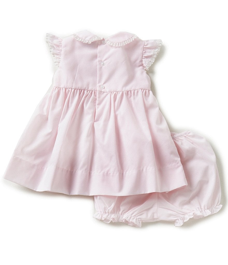Friedknit Creations Baby Girls 3-9 Months Flutter Sleeve Smocked Dress
