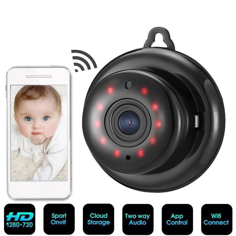 HD 720P Wireless Mini WiFi Smart Security Cloud Storage IP Camera Night Version Network Baby Monitor Two Way Radio