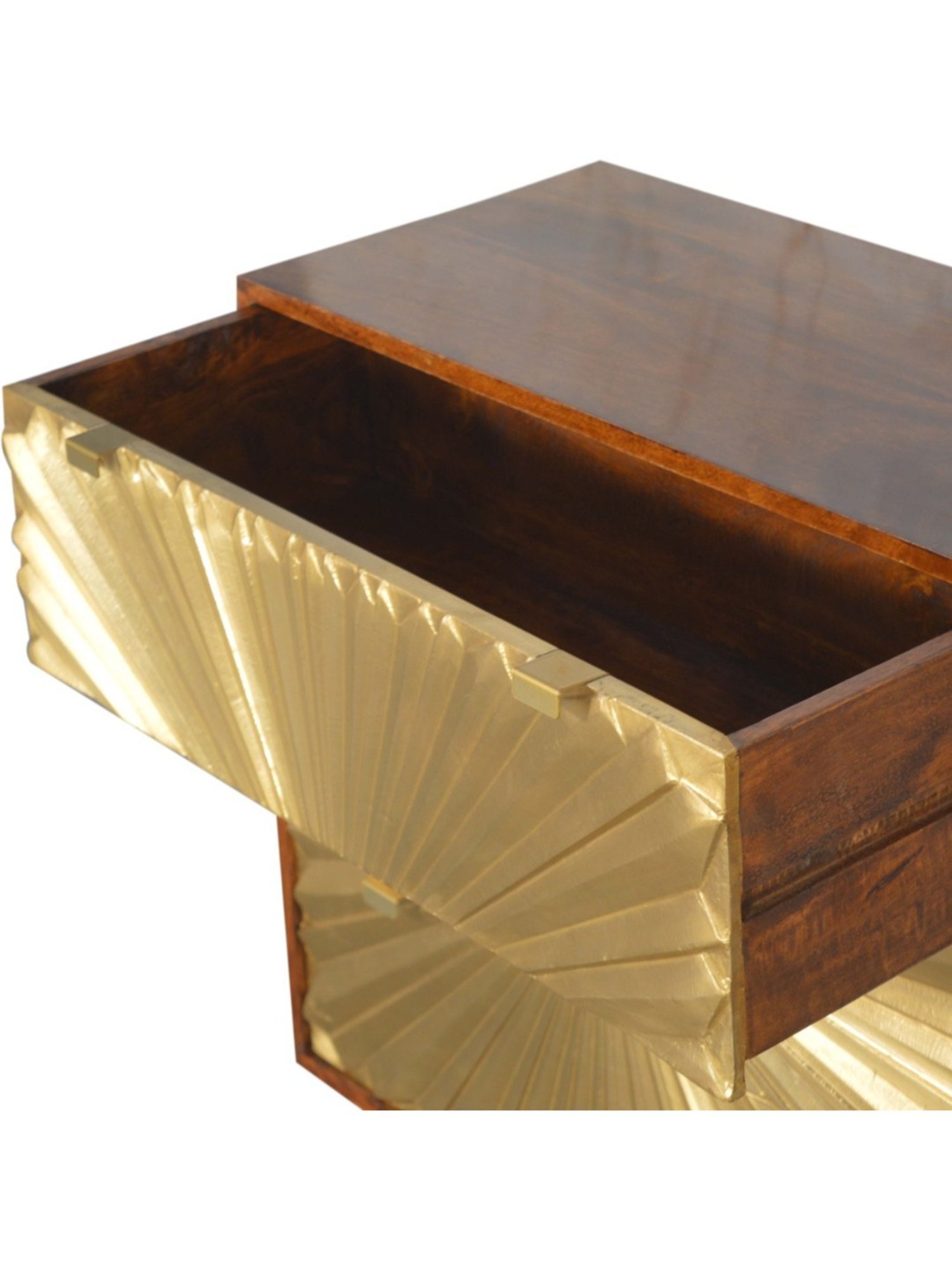 Artisan Furniture Manila Gold & Brown Wood Chest