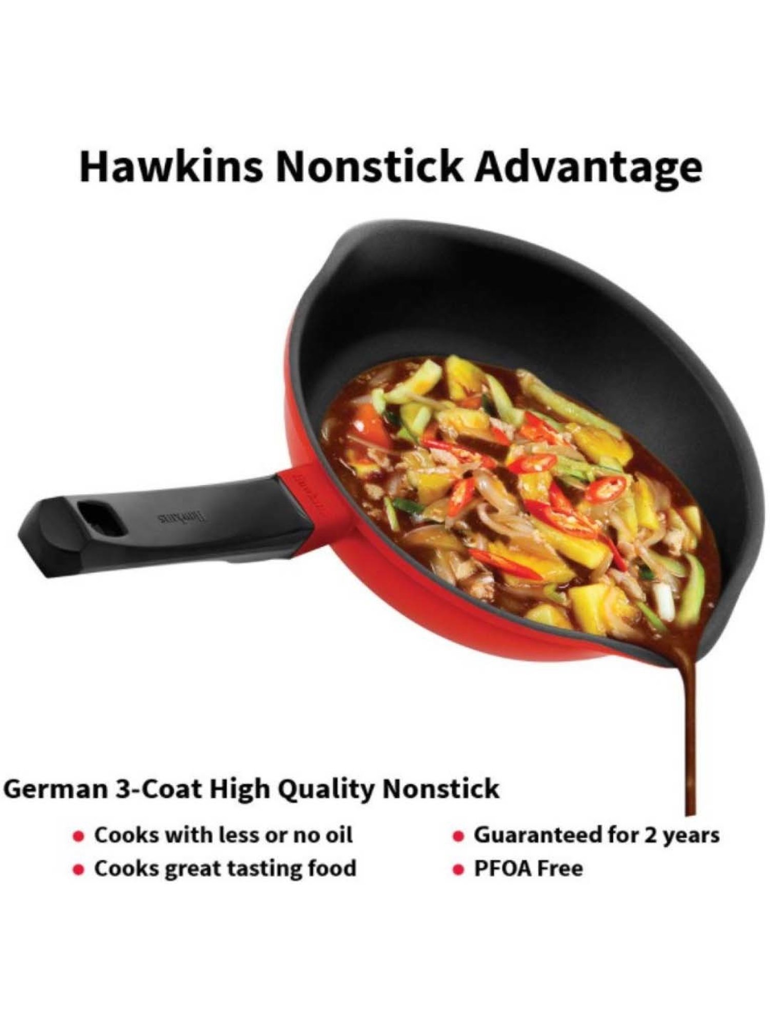 Hawkins Die-Cast Red Aluminium 22 cm Gas Compatible Frying Pan (1 L) - Set of 1