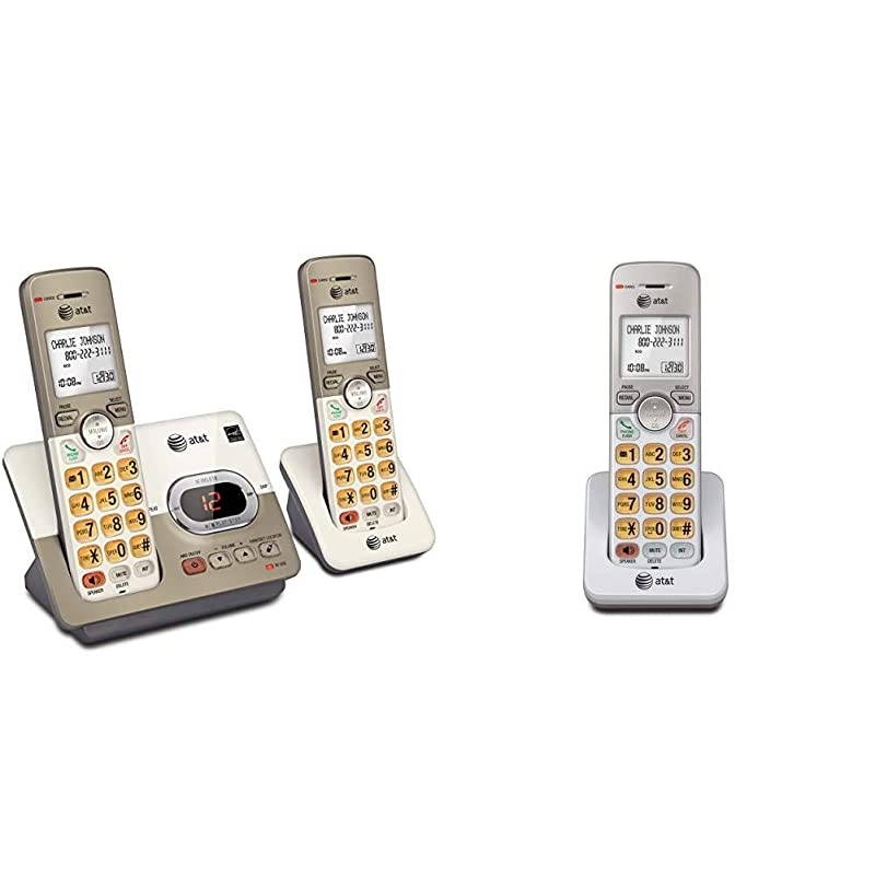 EL52213 2Handset Expandable Cordless Phone with Answering System ExtraLarge Backlit Keys EL50003 Accessory Cordless Handset White