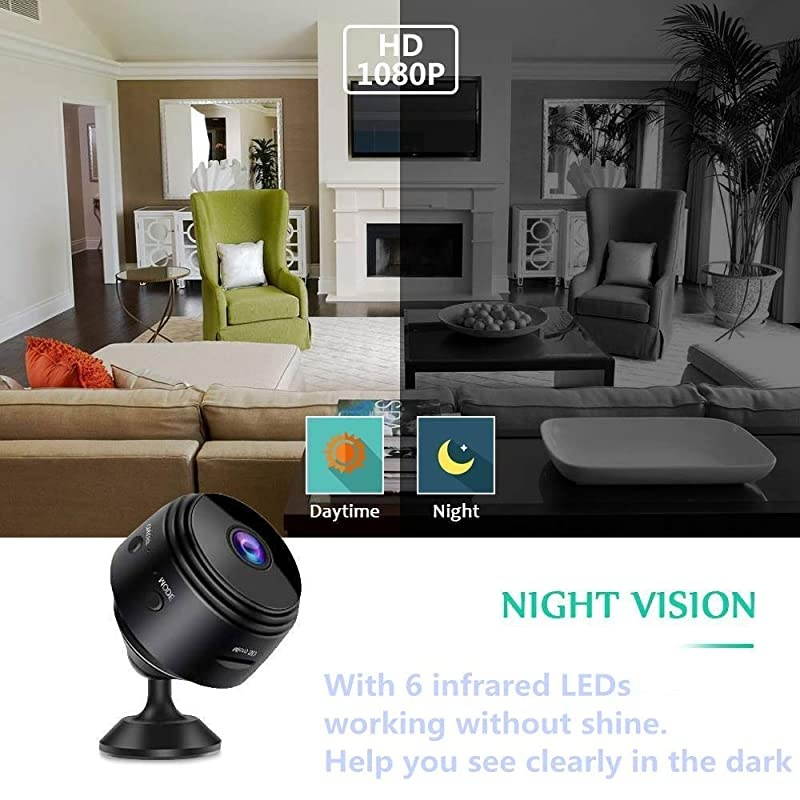 Spy Camera Wireless Hidden HD 1080P Small Security Video Camera Mini Nany Cam with Night Vision and Motion Activated Indoor Use Security Cameras Surveillance Cam for Car Home Office