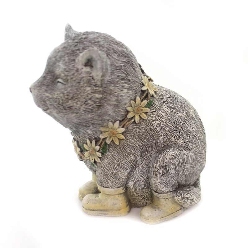 Home & Garden 7.5" Rainy Day Pudgy Cat Kitten Boots Daisy Roman, Inc  -  Outdoor Sculptures And Statues