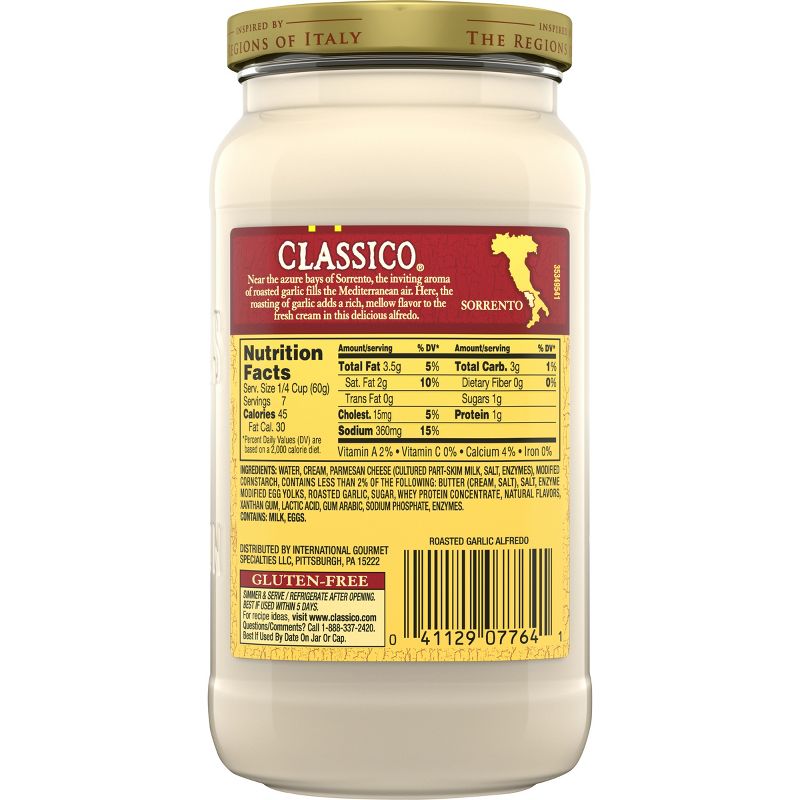Classico Roasted Garlic Alfredo Pasta Sauce - 15oz