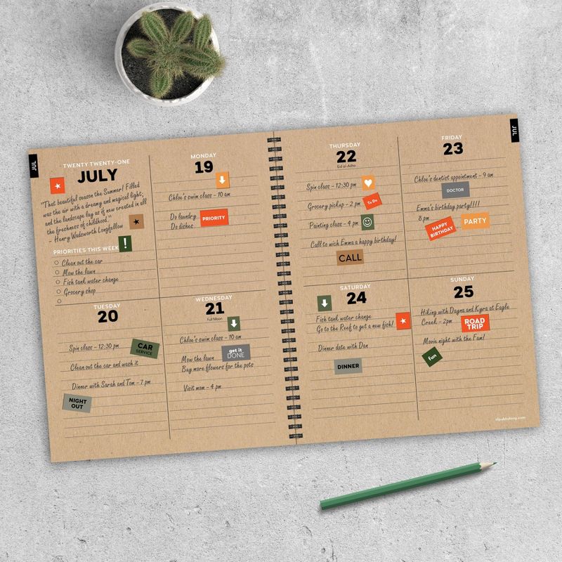 Undated Teacher Planner 8.5" x 11" Large Weekly Lesson Plan Book Botanical Floral - TF Publishing