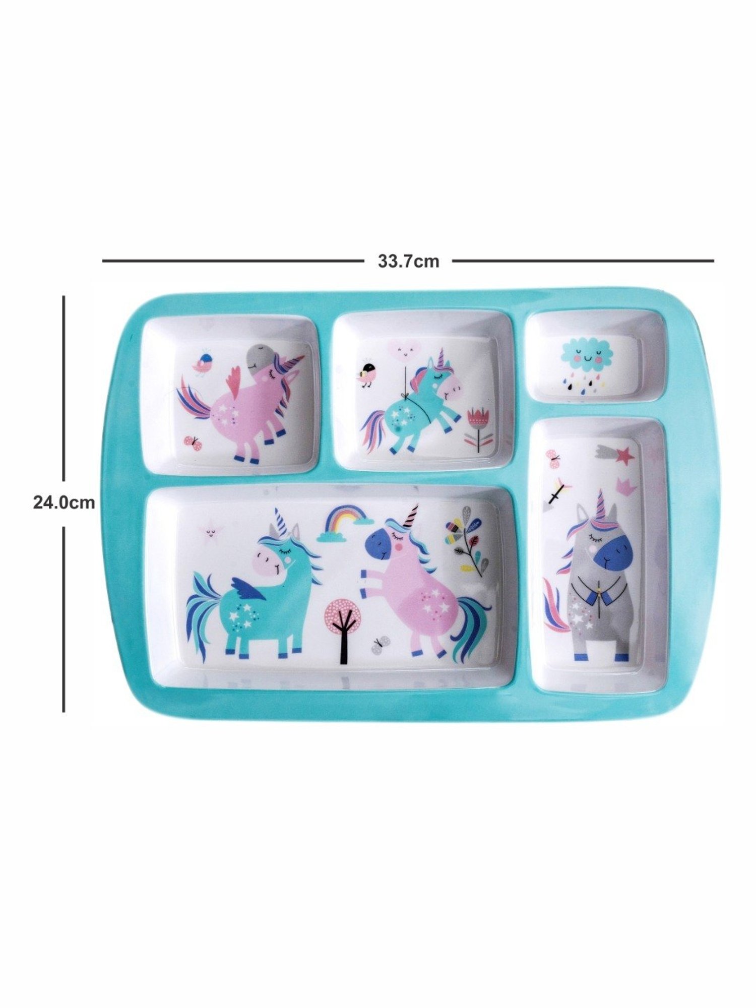Stehlen Multicolor Melamine Kids Partition Plate - Set of 5