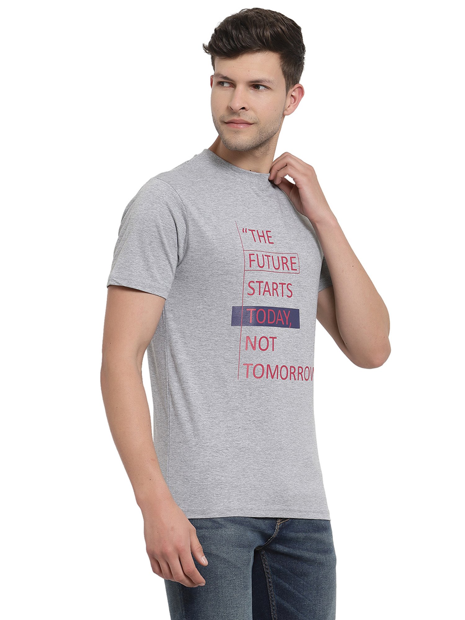 Proteens Mid Grey Printed T-Shirt