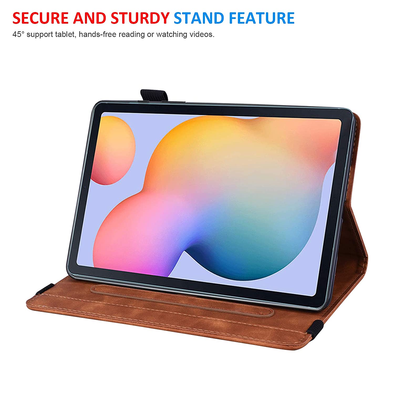 Galaxy Tab S6 Lite Case 10.4 Inch 2020 Model, Dteck Slim PU Leather Stand Folding Folio Shockproof Protective Tablet Case for Samsung Galaxy Tab S6 Lite 10.4 2020 SM-P610/P615 Tablet, Brown