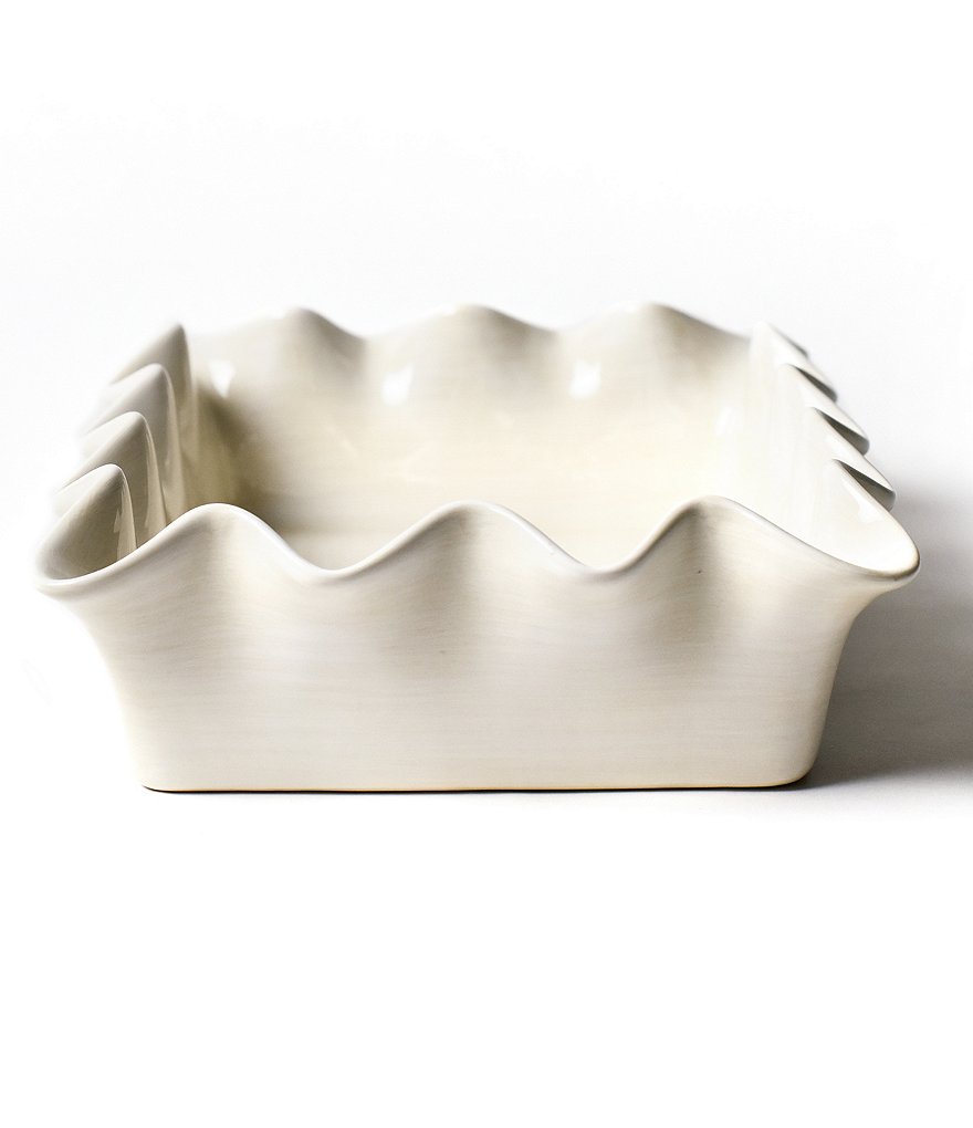 Coton Colors Signature White Ruffle Casserole Dish