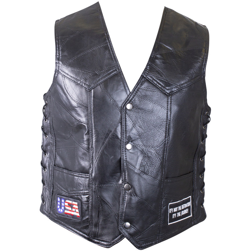 Diamond Plate™ Rock Design Genuine Buffalo Leather Vest