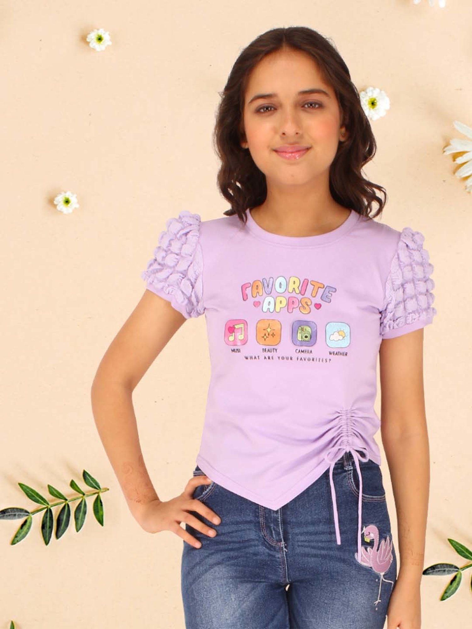 Cutecumber Kids Purple Printed Top