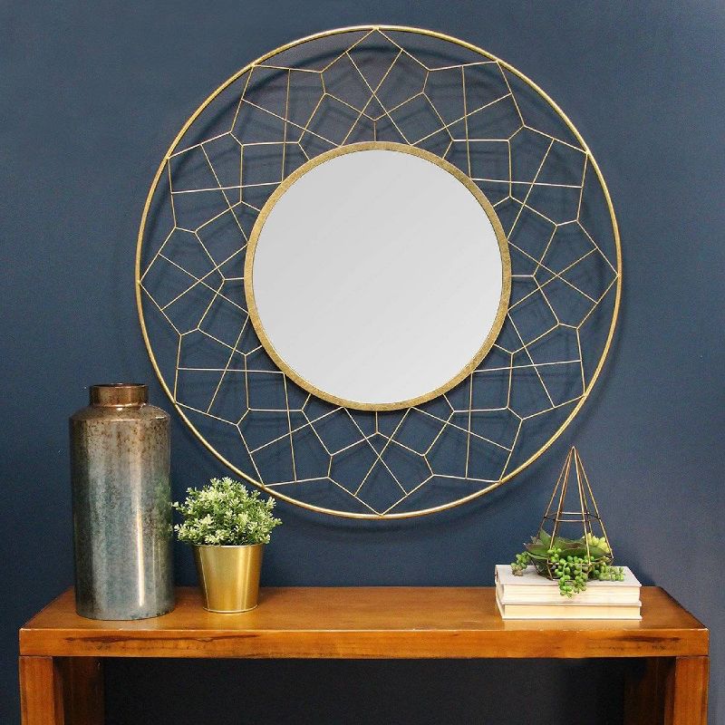 35.63" Aimee Wall Mirror Gold - Stratton Home Décor