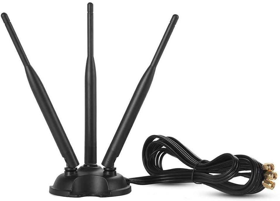WiFi Gain Antenna SMA Male Interface with Magnetic Base 2.4GHz/5GHz Dual Band 3 Group 6DB LTE Antenna for WiFi Wireless Router Mobile Hotspot Signal Enhancement Amplifier