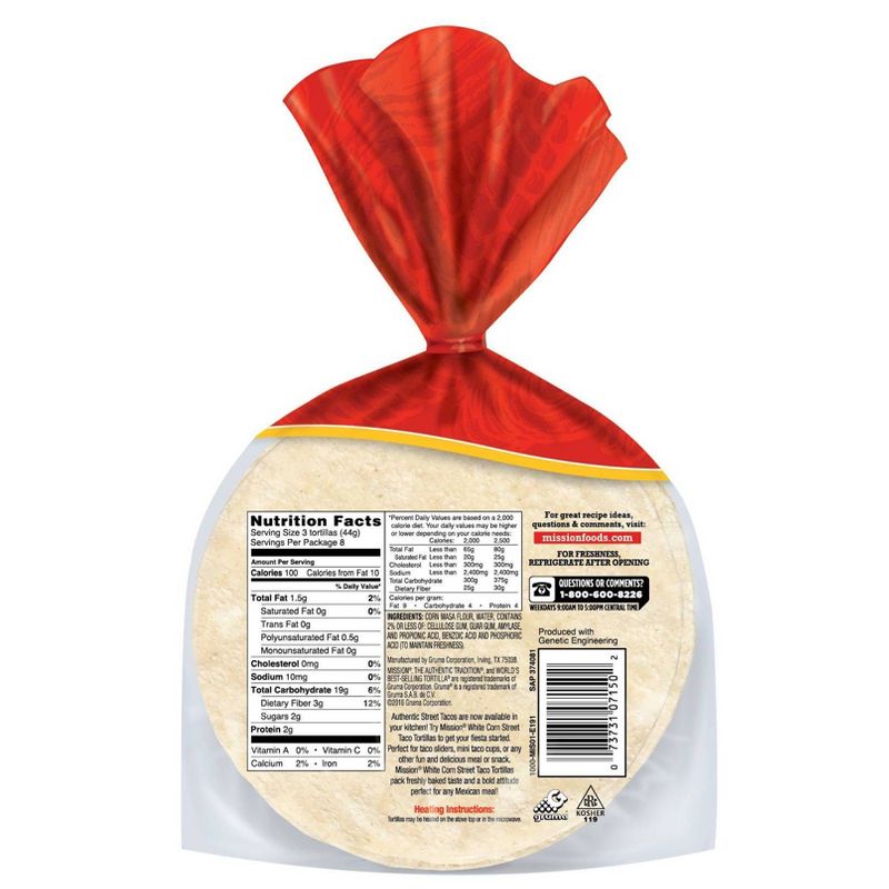 Mission Gluten Free Street Taco Corn Tortillas - 12.6oz/24ct
